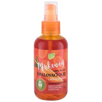 100% Přírodní opalovací z olej s mrkvovým extraktem SPF 0